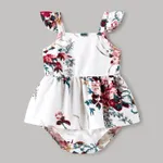 Family Matching All Over Floral Print Spaghetti Strap Dresses and Colorblock Short-sleeve T-shirts Sets  image 2