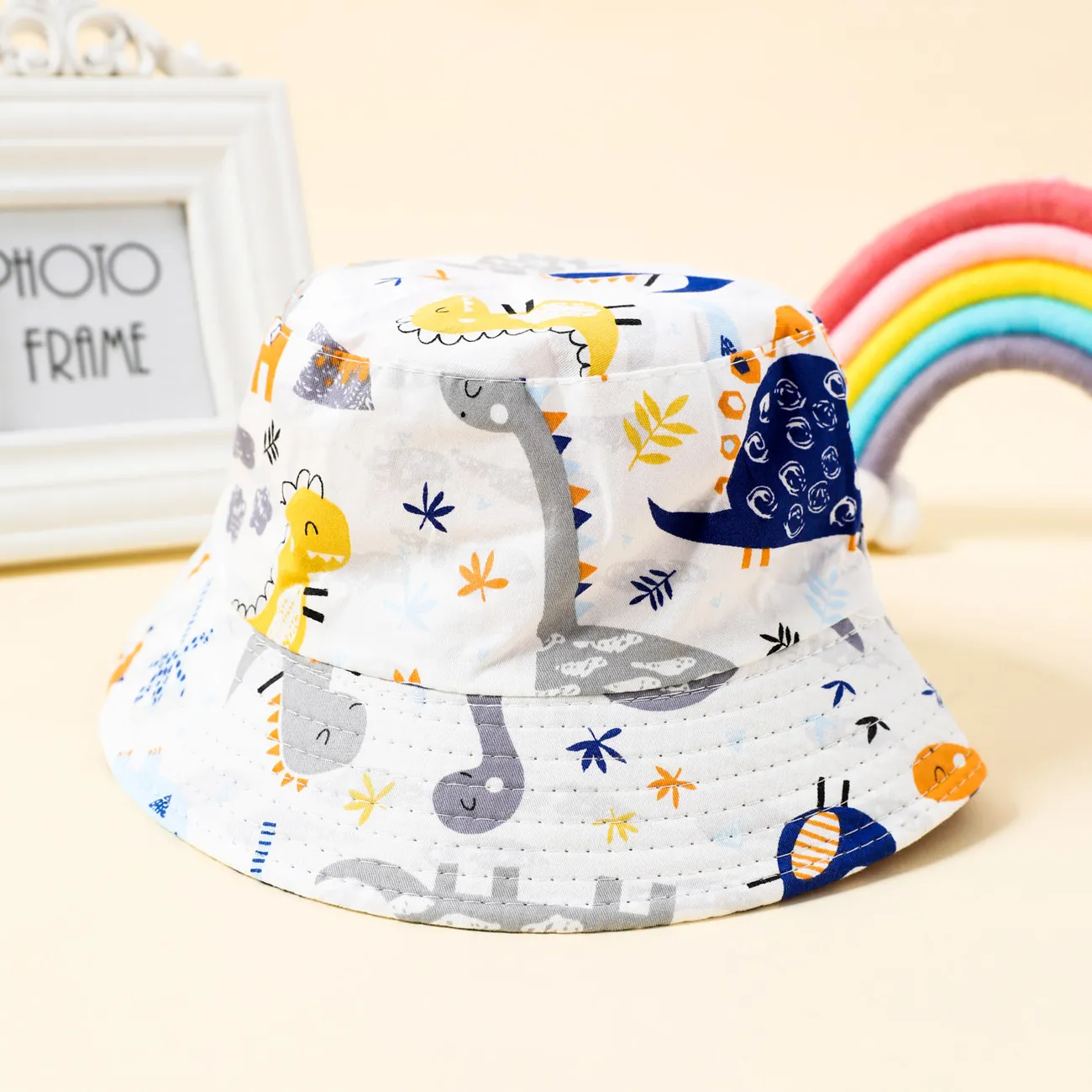 Baby / Toddler Allover Dinosaur Print Bucket Hat White big image 1
