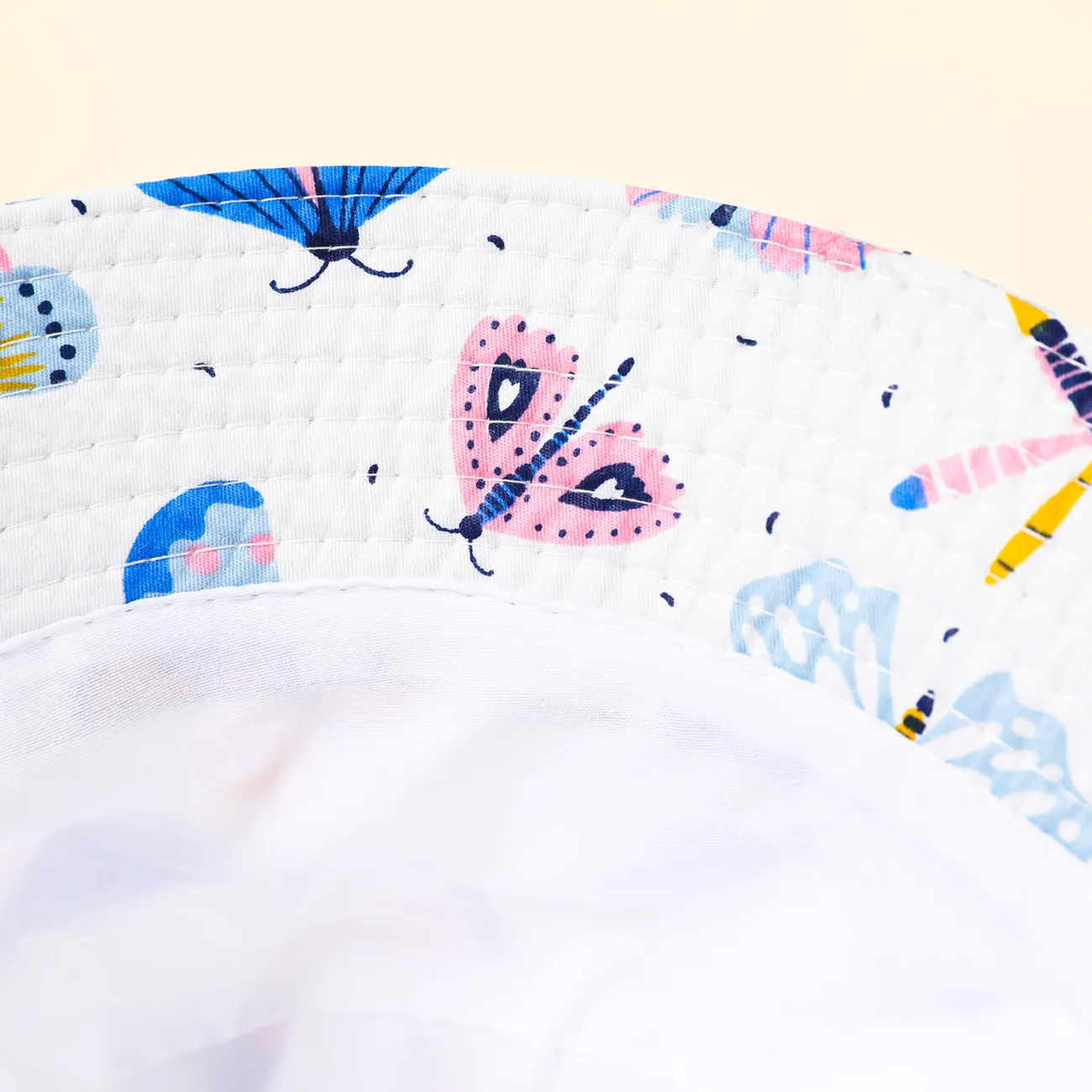 Bebê / Toddler Allover Print Unicorn Pattern Bucket Hat Branco Cremoso big image 1