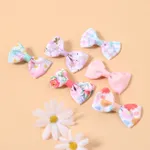 6er-Pack gerippte Haarspangen mit Fruchtblumenmuster für Mädchen Farbe-A