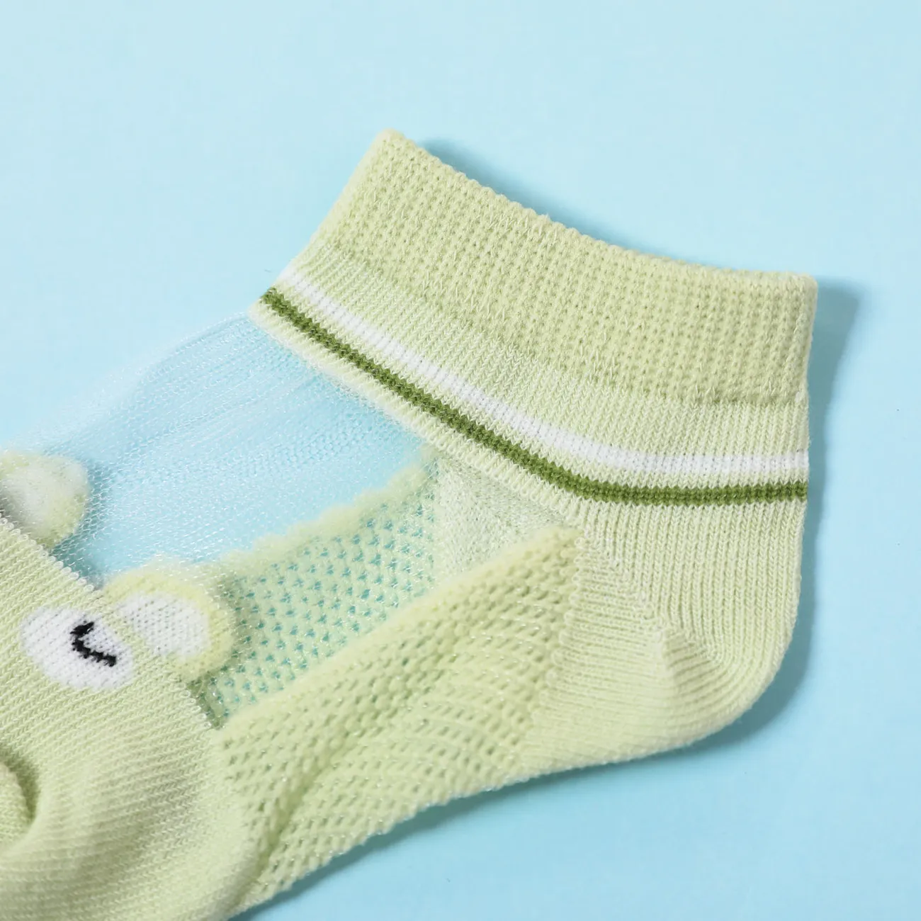 5 paires de chaussettes à panneau en maille graphique pour bébé/enfant en bas âge/enfant Blanc big image 1