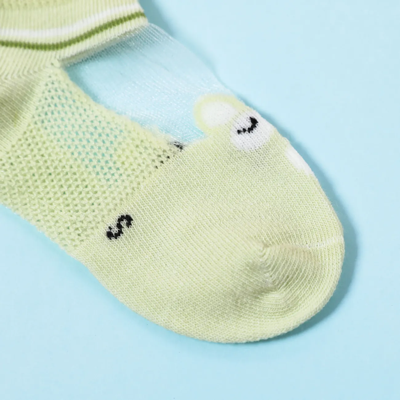 5 pares de meias de painel de malha gráfica para bebê/criança/criança Branco big image 1