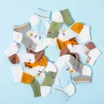 5 pares de calcetines con paneles de malla con gráficos de dibujos animados para bebés, niños pequeños y niños Azul