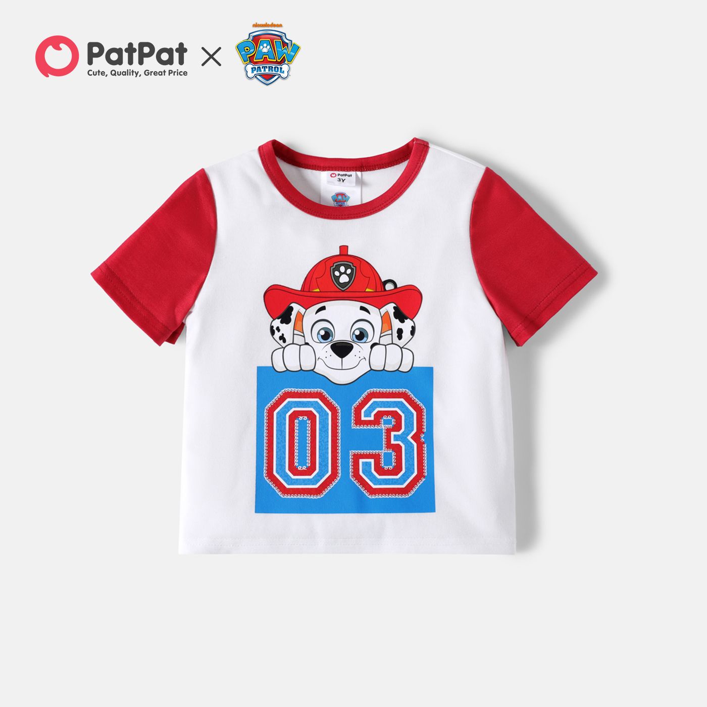 

PAW Patrol Toddler Girl Number Print Colorblock Short-sleeve Tee