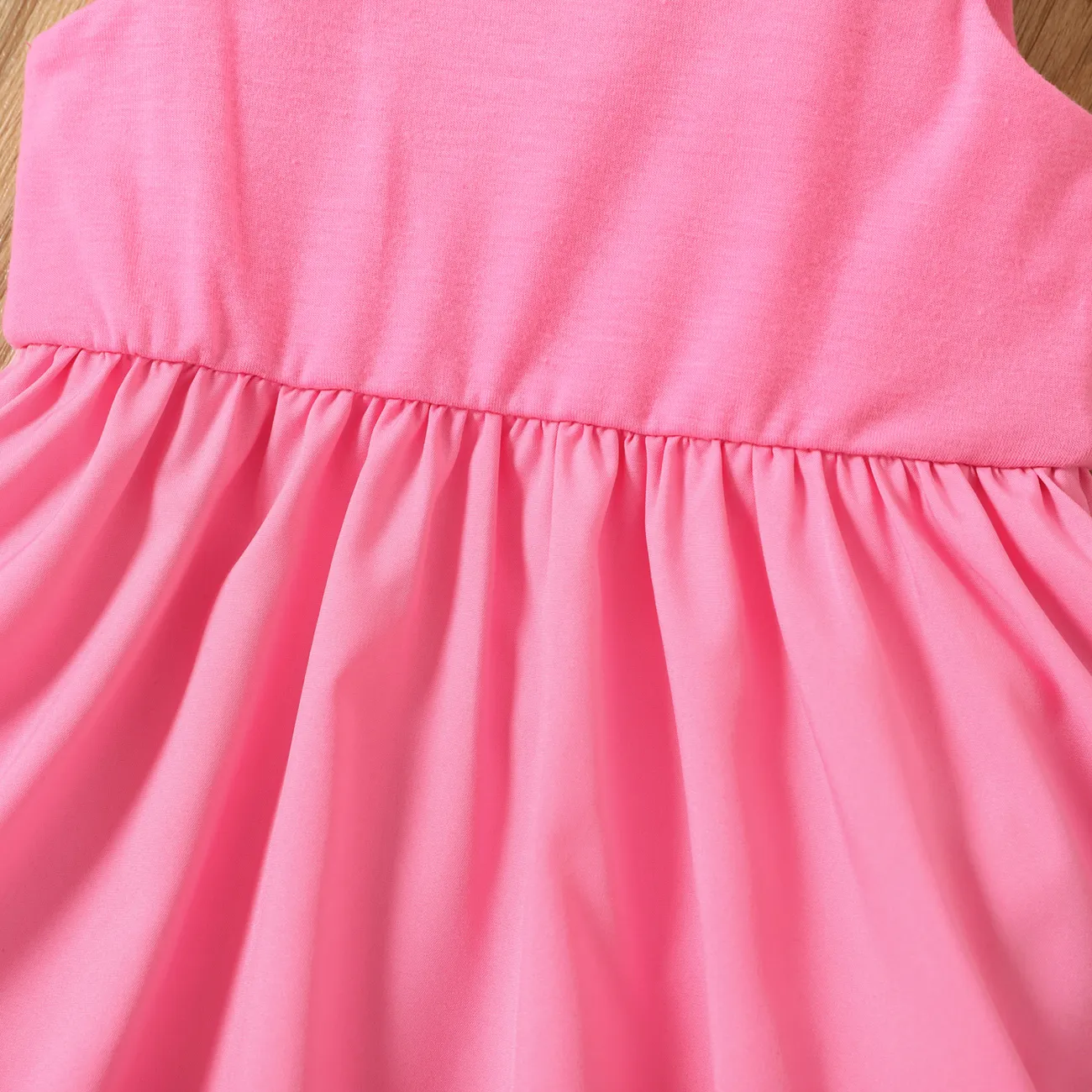 Toddler Girl Solid Color Backless Crisscross Sleeveless Dress Pink big image 1