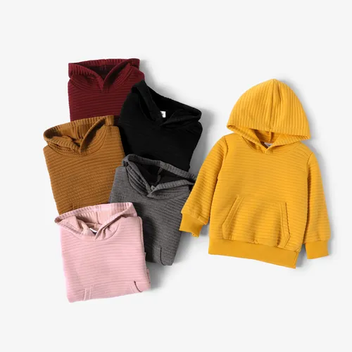 Toddler Boy/Girl Solid Color Textured Hoodie Sweatshirt