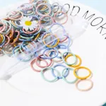 100-pack Multicolor High Flexibility Small Size Hair Ties for Girls Color-B