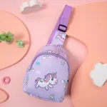 Toddler / Kid Unicorn Dinosaur Pattern Chest Bag Sling Bag Light Purple