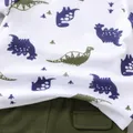 2pcs Baby Boy All Over Dinosaur Print Short-sleeve Tee and Solid Shorts Set  image 4