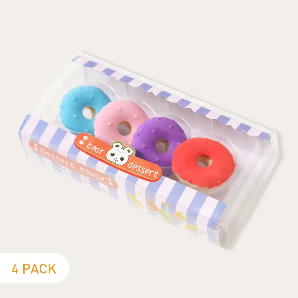 Food Erasers Cute 3D Donut Dessert Erasers Toy Gifts Set for Kids Classroom Rewards Student Stationery Supply big image 8