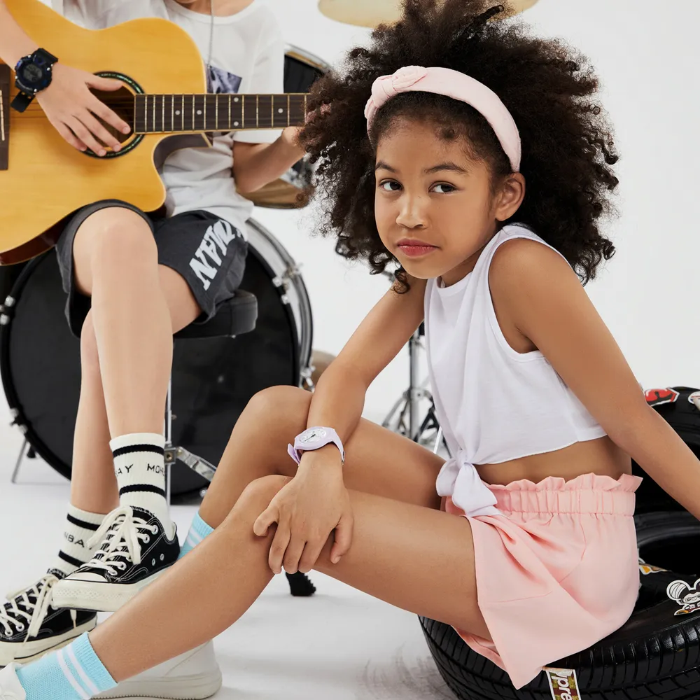 2 pezzi Bambini Set Ragazza Nodi Completo maniche corte pantaloncini big image 3