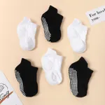 6-pairs Baby Simple Solid Non-slip Glue Grip Socks  image 3