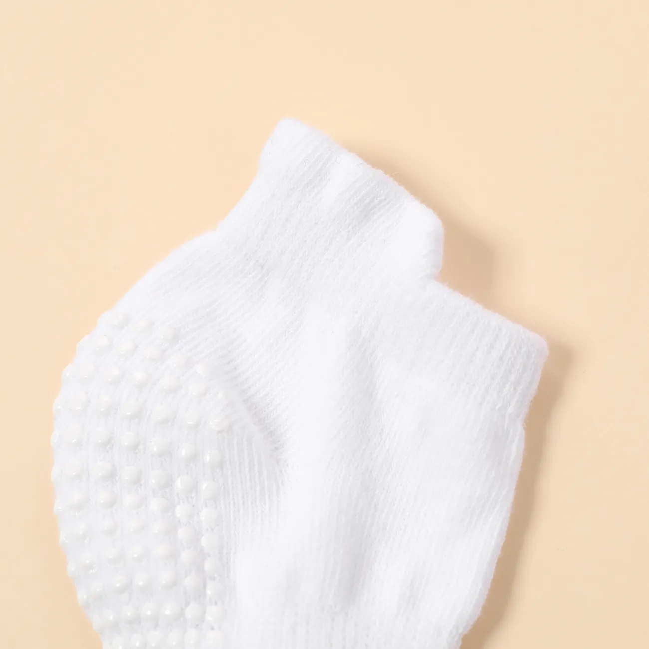 6 Paar Baby-Socken mit einfachem, festem, rutschfestem Klebegriff weiß big image 1
