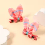 2-pack Bow Bunny Ears Hair Clips Hair Accessories for Girls Dark Pink