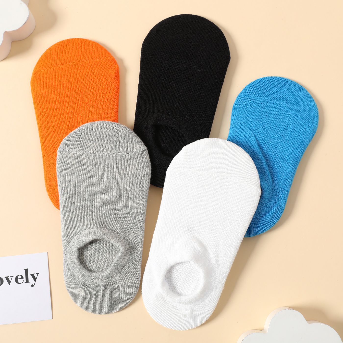 

5-pairs Baby / Toddler / Kid Simple Solid Ankle Socks