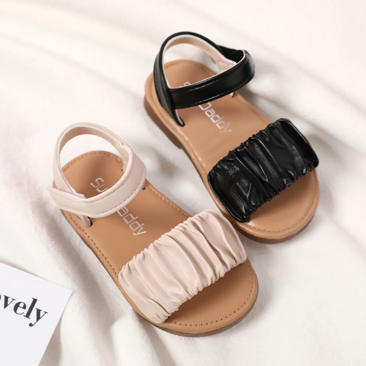 Toddler Solid Ruched Vamp Sandals