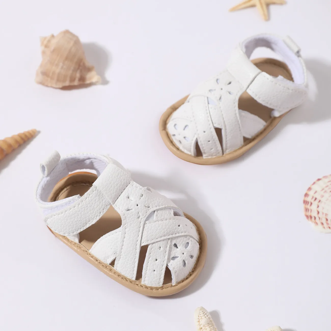 嬰兒 女 基礎 純色 學步鞋 白色 big image 1