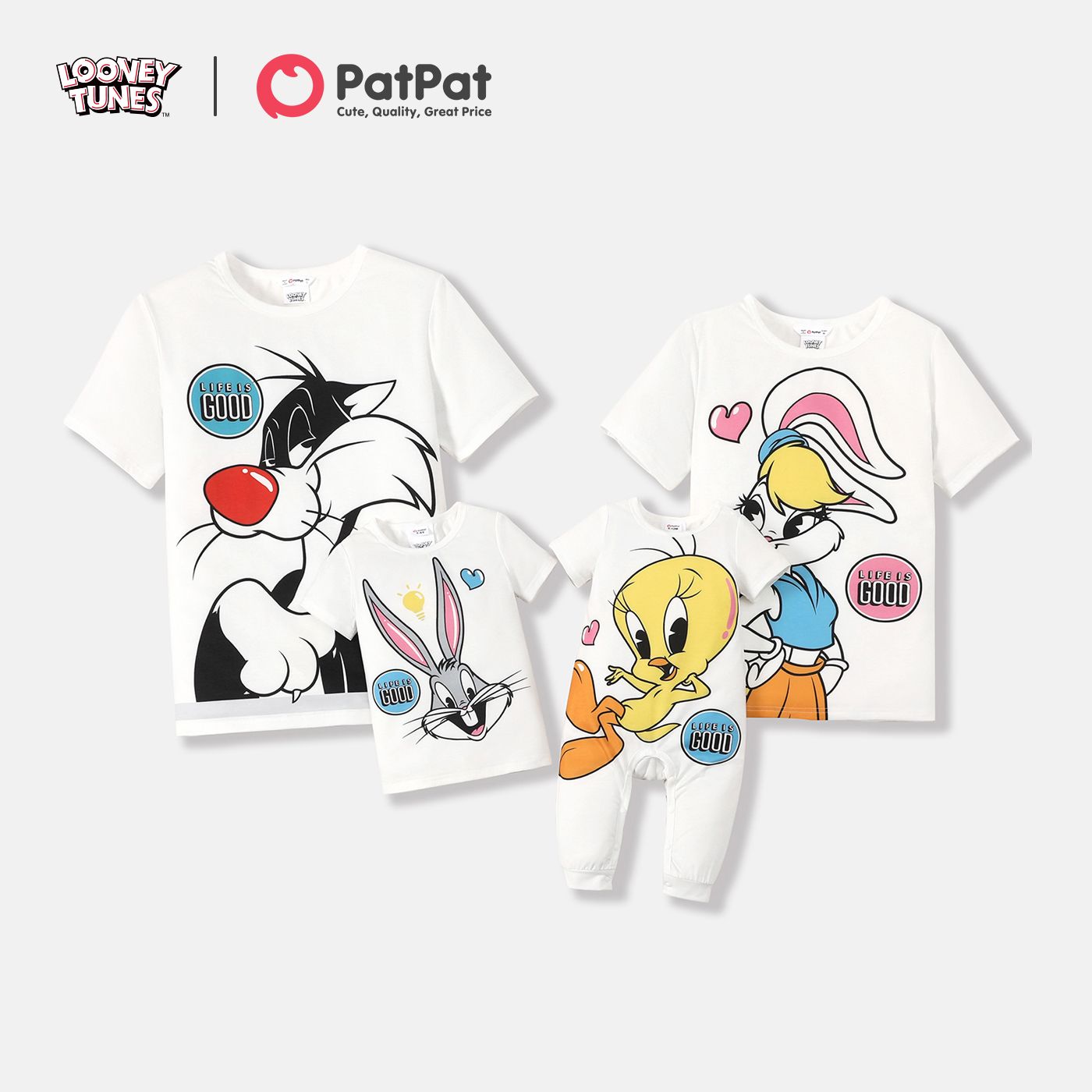 

Looney Tunes Family Matching White Short-sleeve Graphic Tees