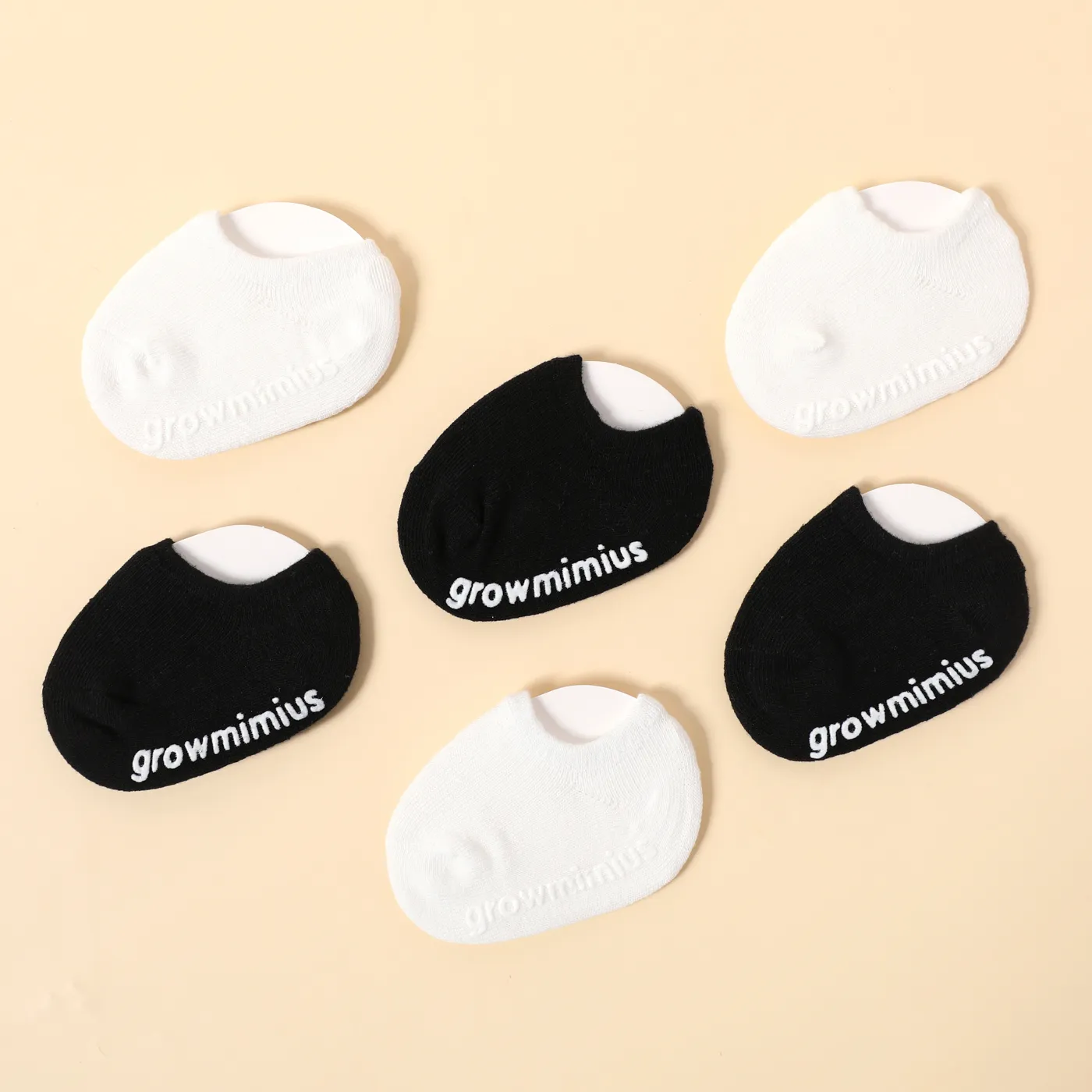 6-pairs Baby Pure Color Non-slip Grip Socks  big image 1