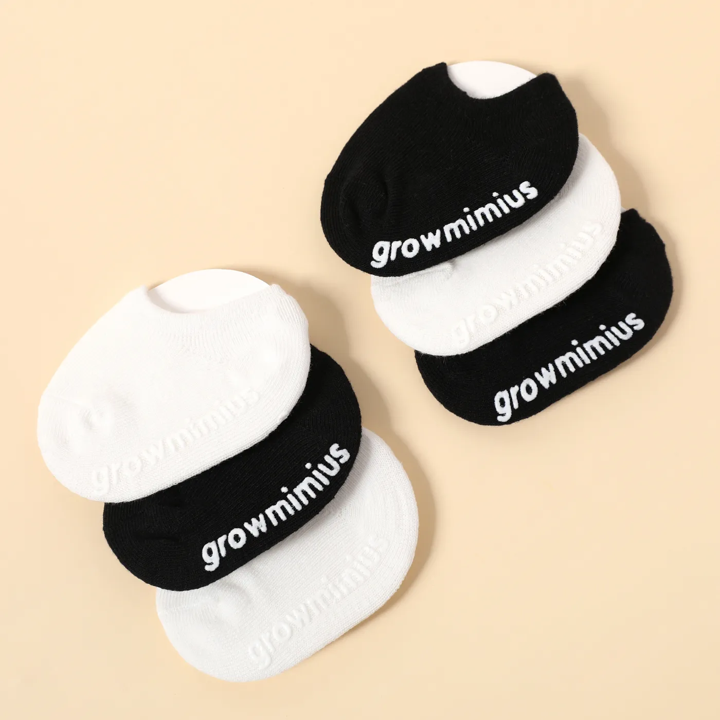 6-pairs Baby Pure Color Non-slip Grip Socks  image 3