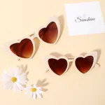 Peach Heart Frame Decorative Glasses for Mom and Me (With Glasses Bag) Beige