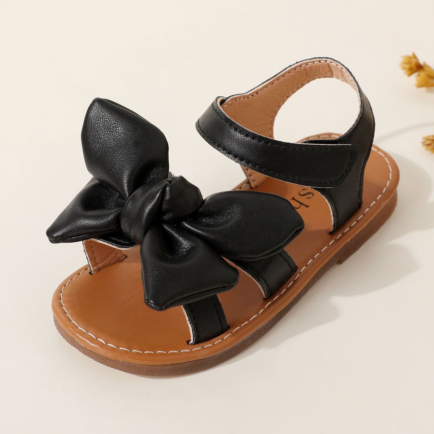 

Toddler Bow Decor Black Sandals