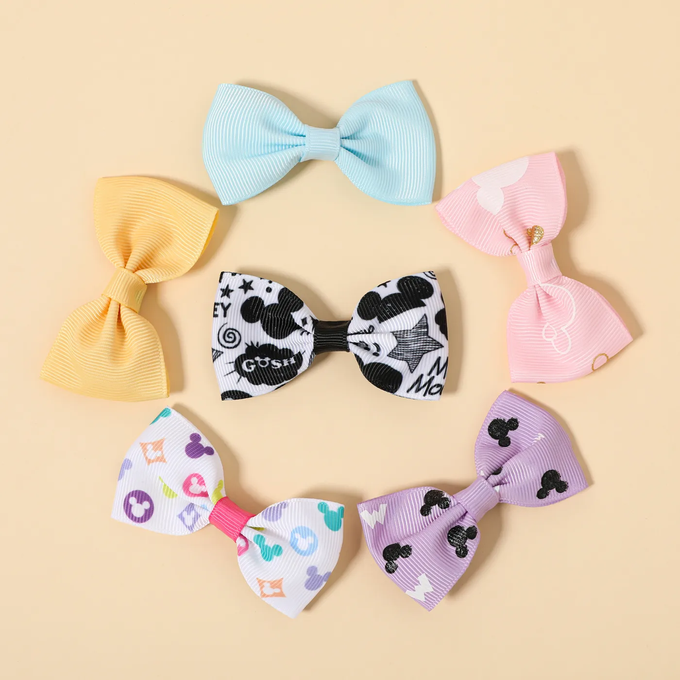 

6-pack Fruit Flower Pattern Ribbed Hair Clip for Girls