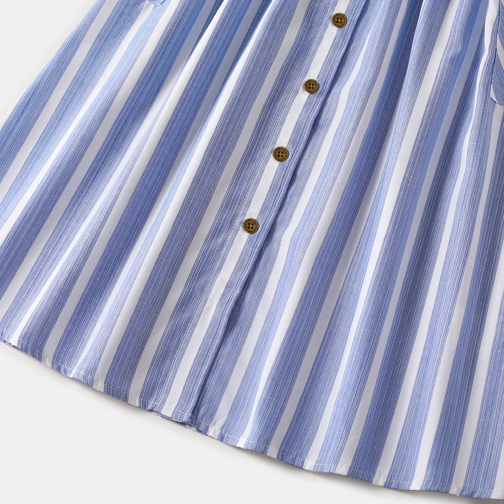 Family Matching Colorful Stripe Dresses and Short-sleeve T-shirts Sets big image 14