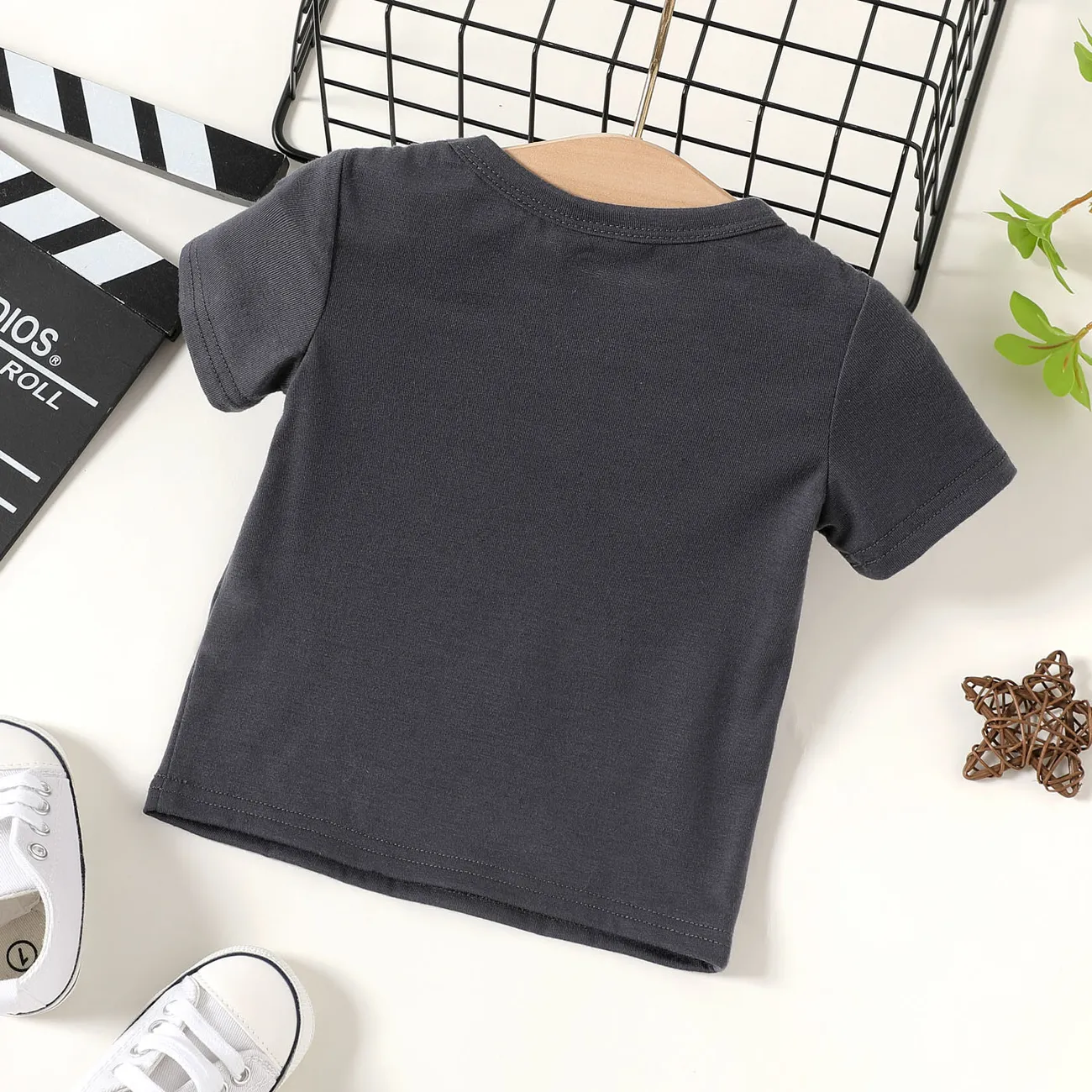 Vatertag Baby Jungen Basics Kurzärmelig T-Shirts dunkelgrau big image 1