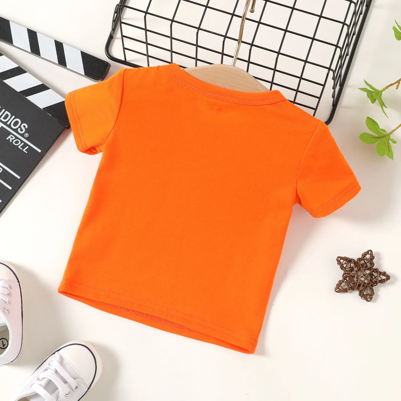 Vatertag Baby Jungen Basics Kurzärmelig T-Shirts orange big image 1