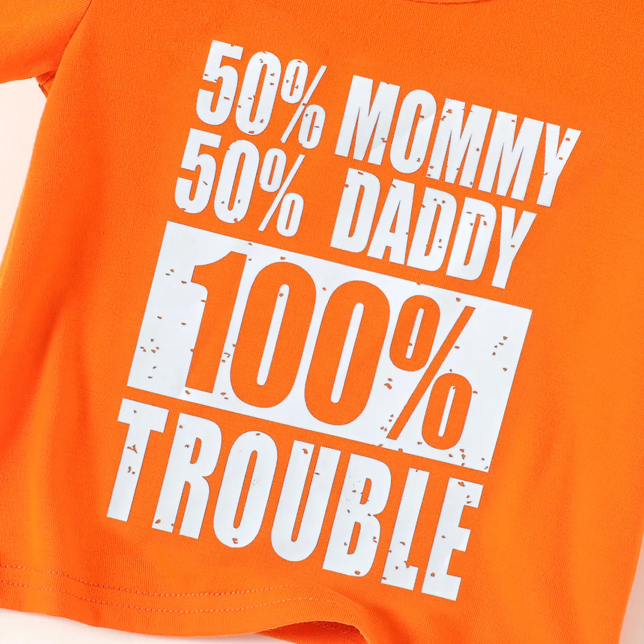 Día del Padre Bebé Chico Básico Manga corta Camiseta Naranja big image 1