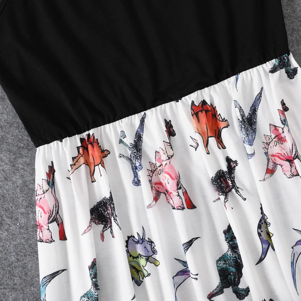 Family Matching Dinosaur Print Dresses and Short-sleeve T-shirts Sets big image 3