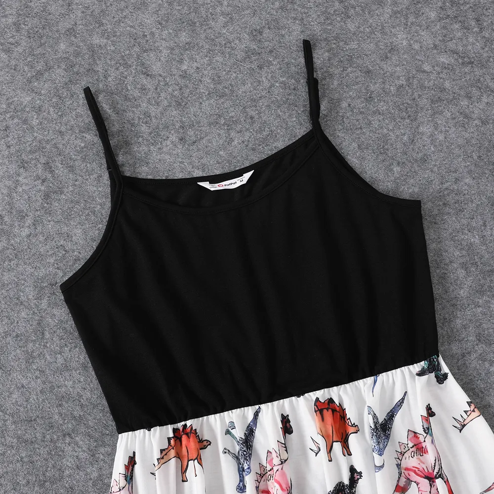 Family Matching Dinosaur Print Dresses and Short-sleeve T-shirts Sets big image 2