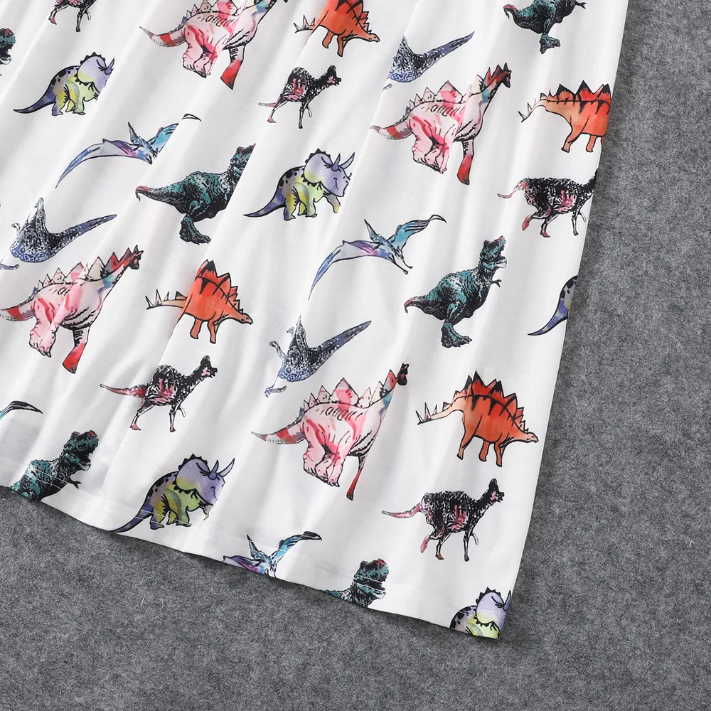 Family Matching Dinosaur Print Dresses and Short-sleeve T-shirts Sets big image 4