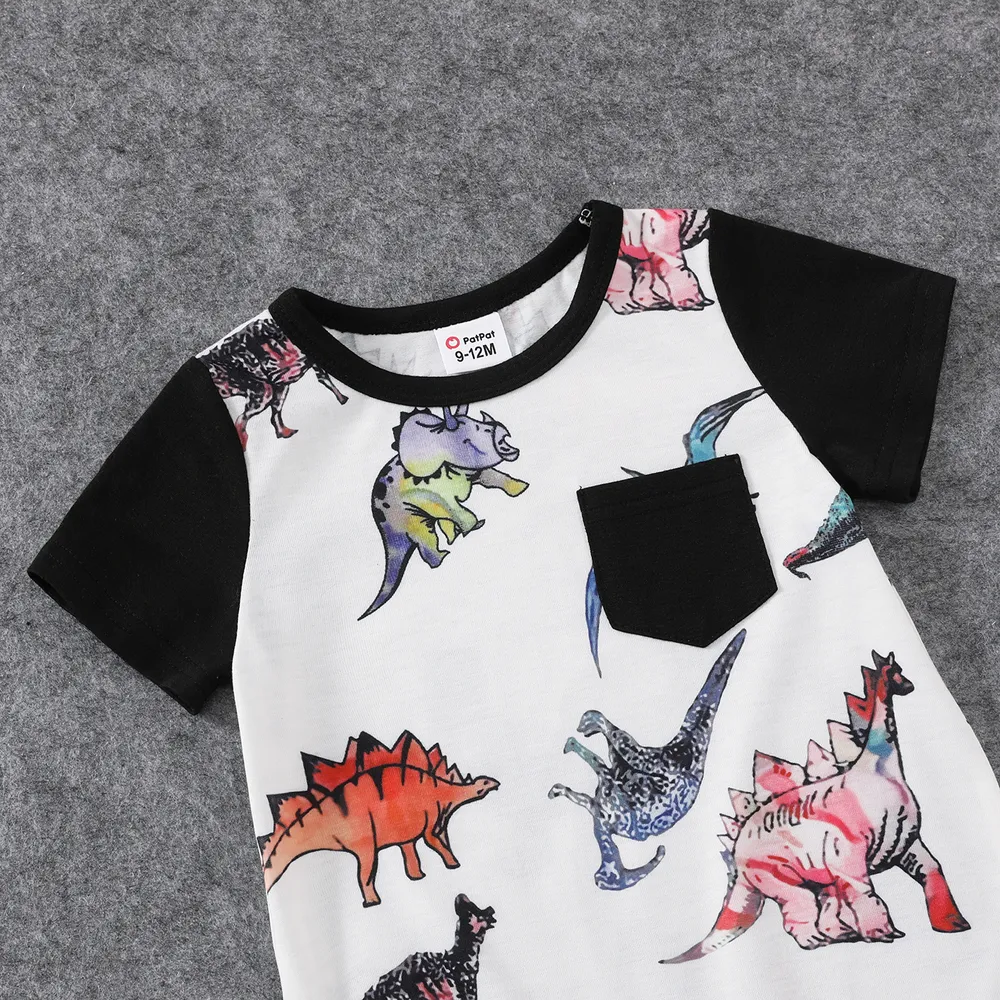Family Matching Dinosaur Print Dresses and Short-sleeve T-shirts Sets   big image 9