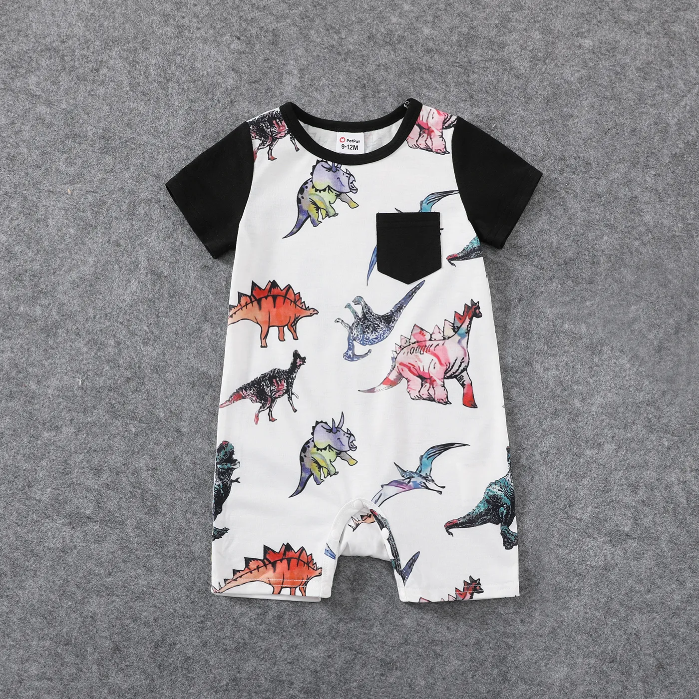 

Family Matching Allover Dinosaur Print Spliced Black Cami Dresses and Short-sleeve T-shirts Sets