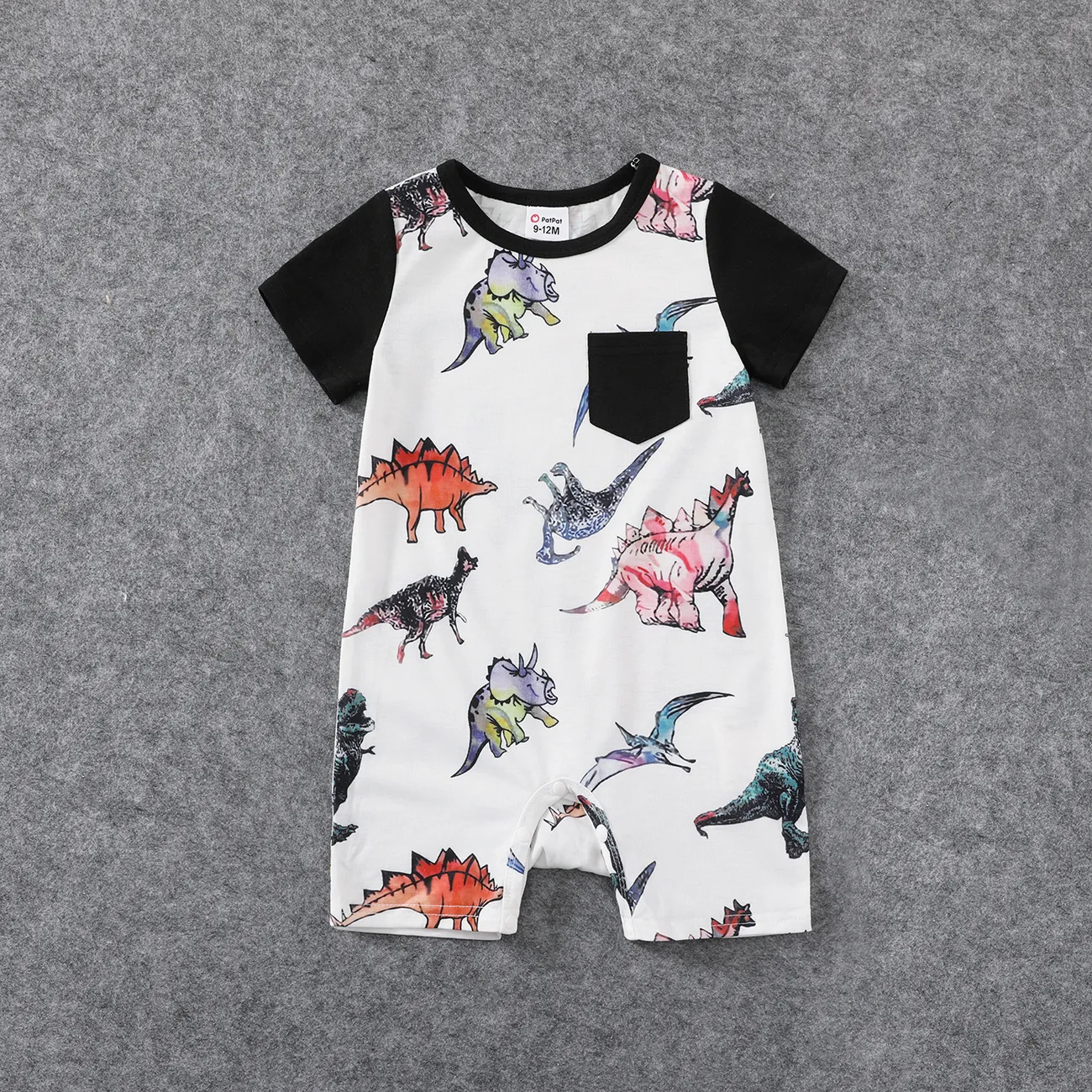 Looks familiares Dinosaurio Camiseta sin mangas Conjuntos combinados para familia Conjuntos blanco y negro big image 1