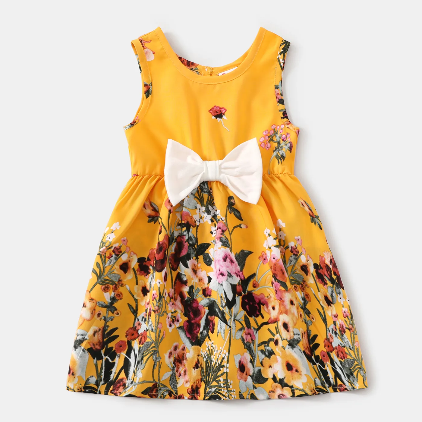 Look de família Sem mangas Conjuntos de roupa para a família Conjuntos Amarelo