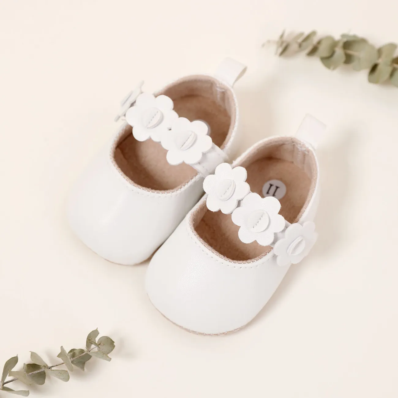 嬰兒 女 甜美 純色 學步鞋 白色 big image 1