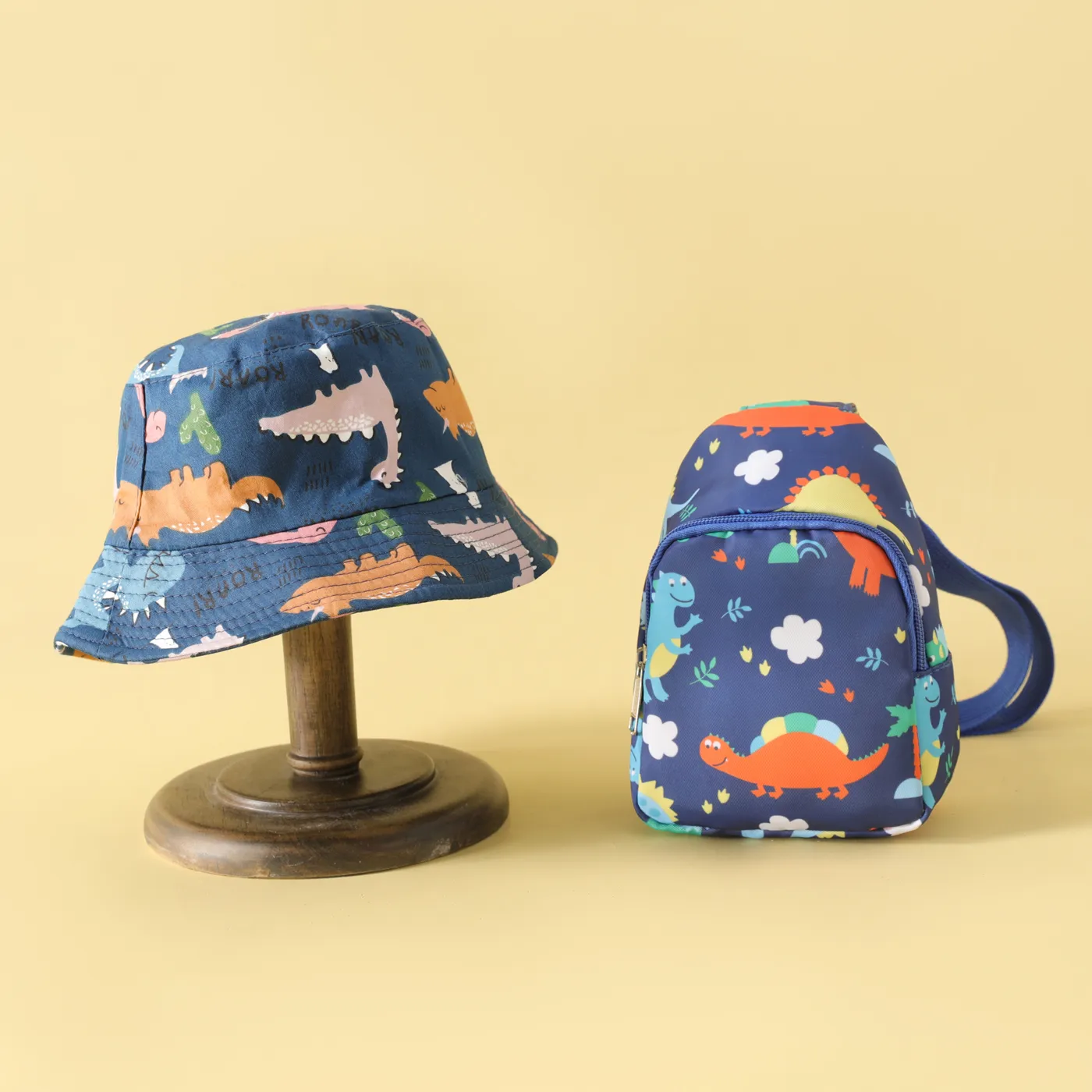 kids Unicorn Dinosaur Pattern Chest Bag Sling Bag Baby / Toddler Allover Dinosaur Print Bucket Hat  image 6