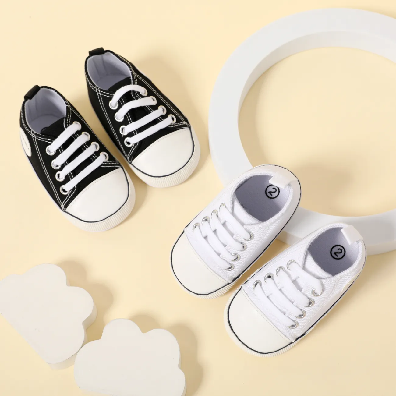 嬰兒 中性 休閒 純色 學步鞋 白色 big image 1