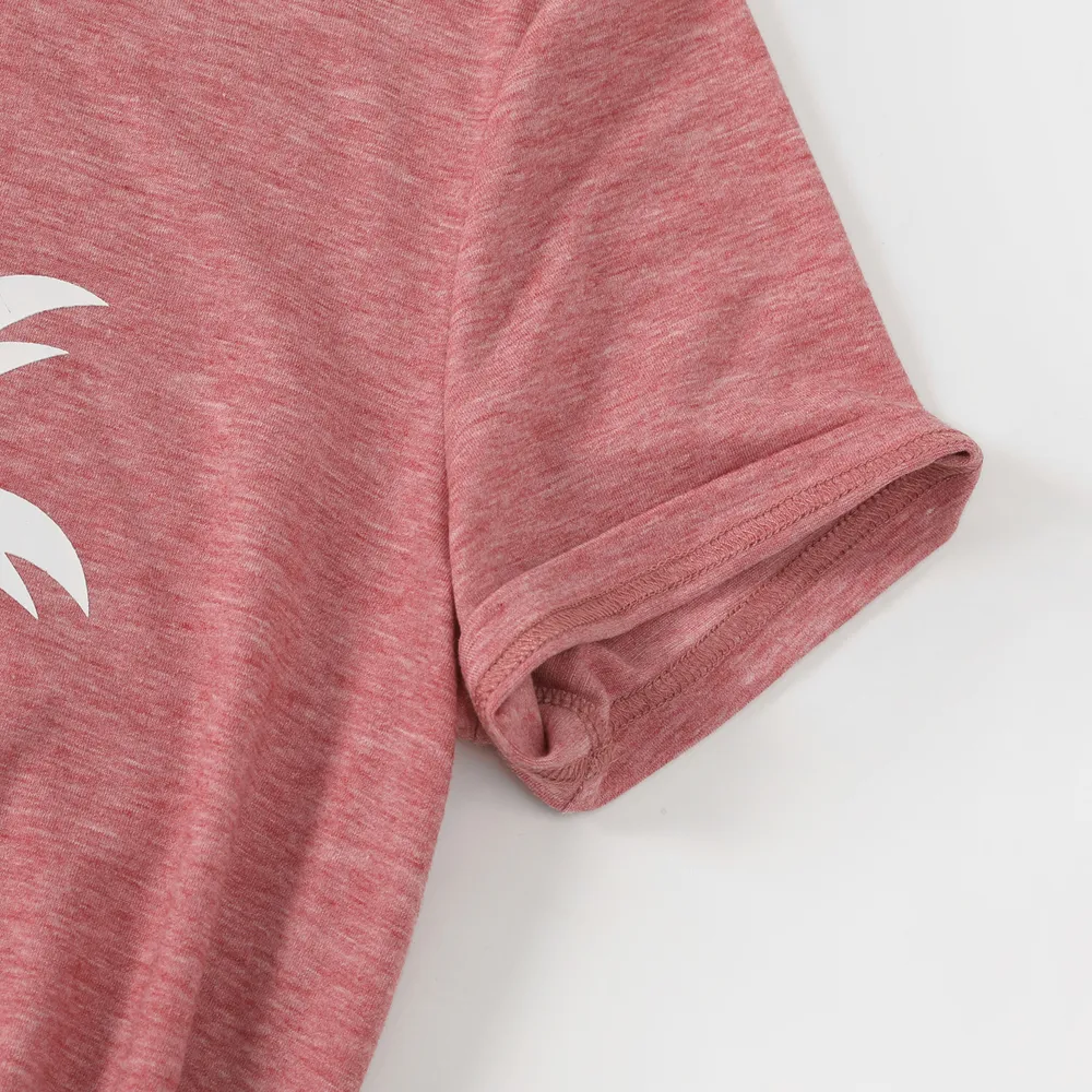 Family Matching 95% Cotton Short-sleeve Coconut Tree & Letter Print T-shirts big image 9