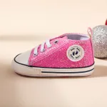 Baby / Toddler Allover Sequin Lace Up Prewalker Shoes Hot Pink image 3