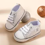 Baby / Toddler Allover Sequin Lace Up Prewalker Shoes Silver