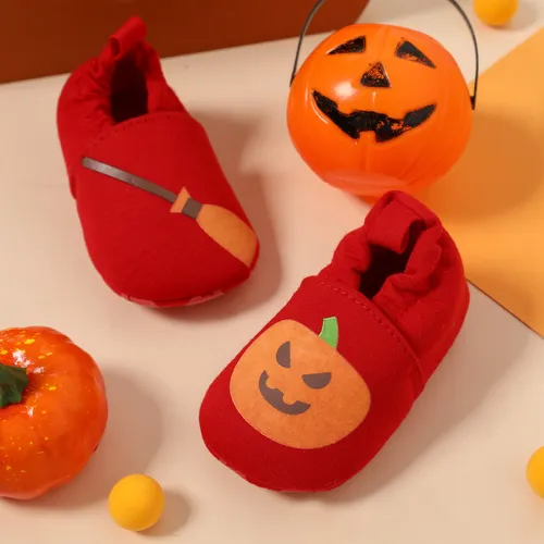Baby / Toddler Halloween Pumpkin Pattern Red Prewalker Shoes