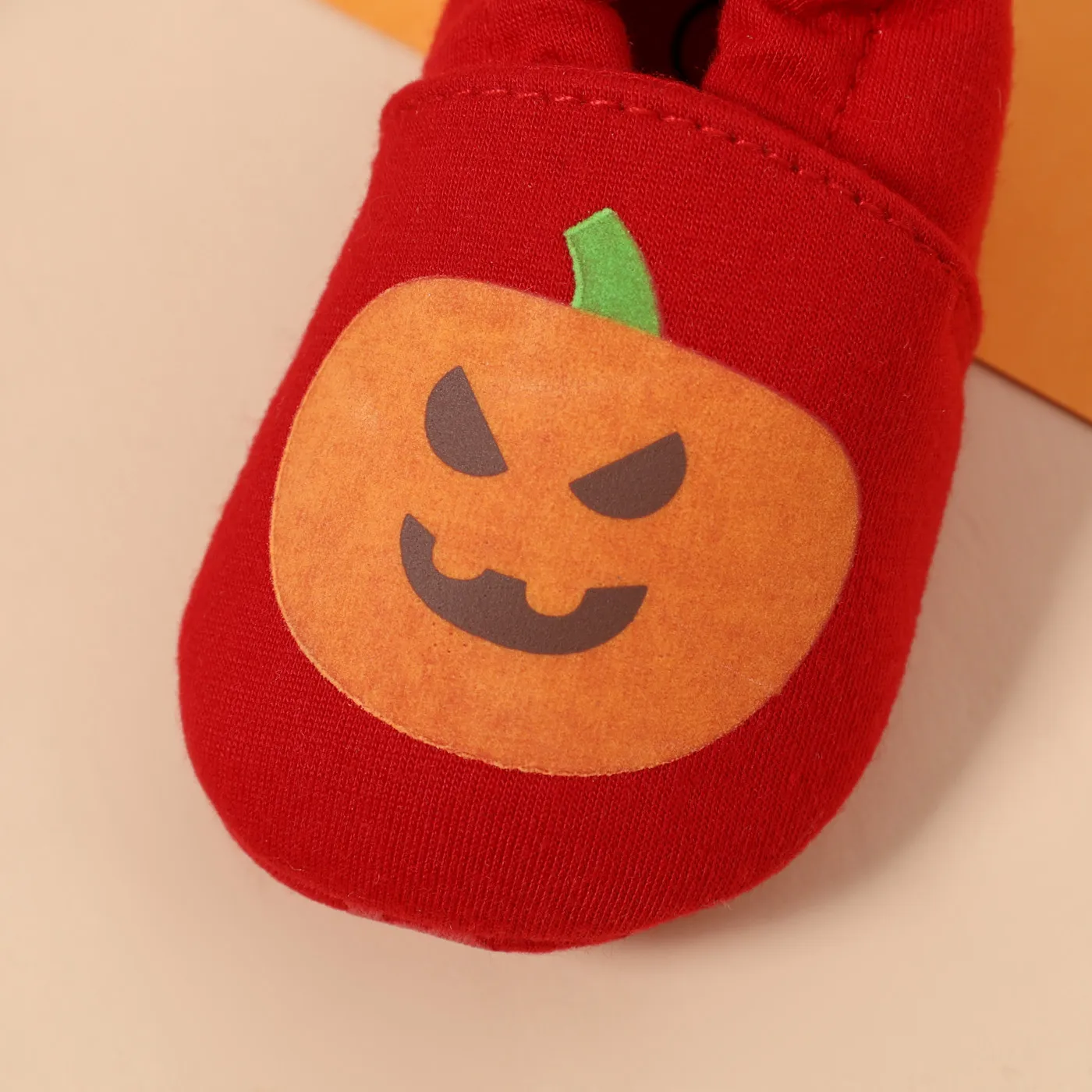 Baby / Toddler Halloween Pumpkin Pattern Red Prewalker Shoes Red image 4