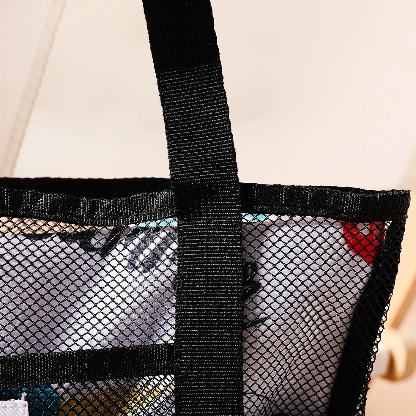 Portable Mesh Shoulder Tote Bag Travel Beach Bag for Mom and Me  image 3