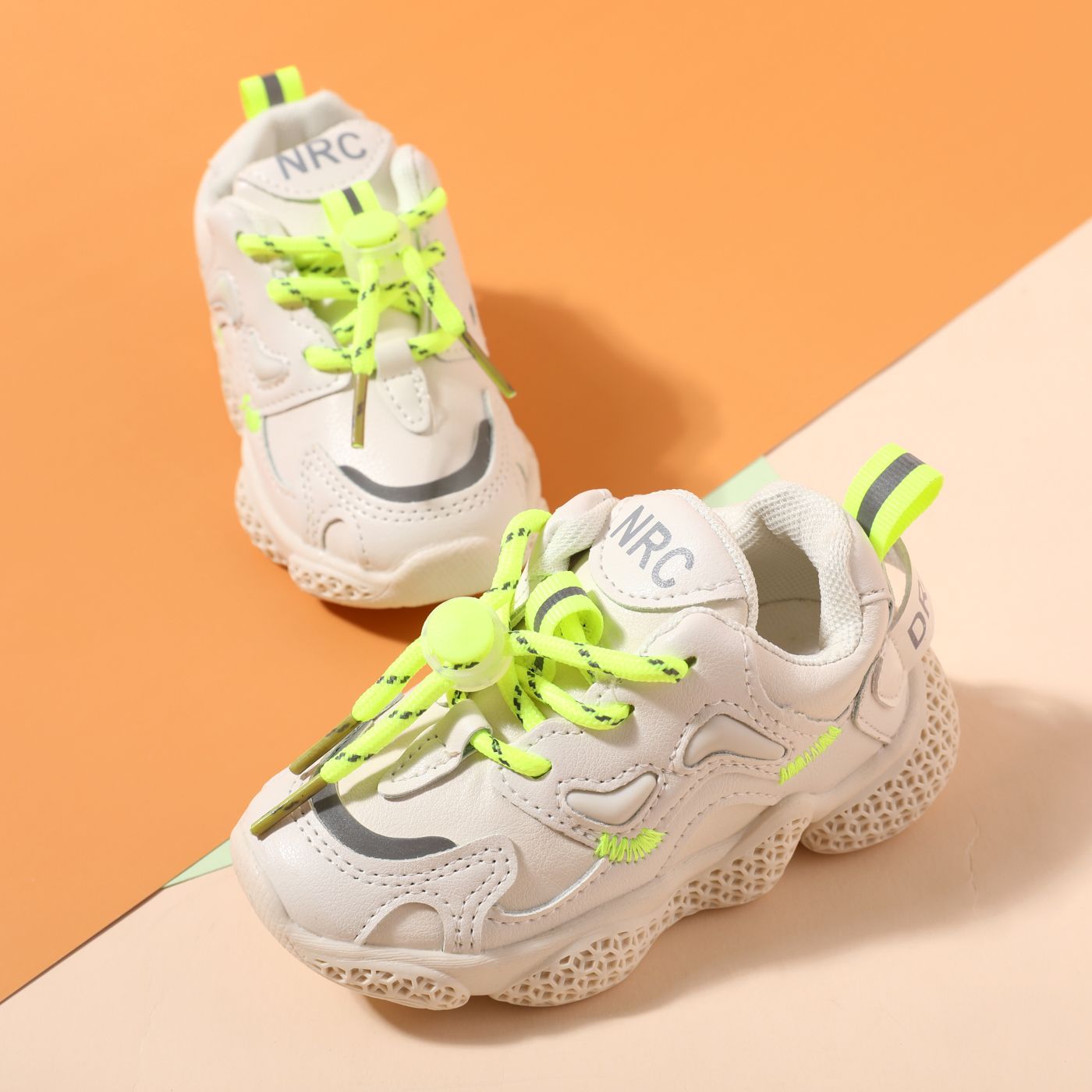 

Toddler Breathable Lightweight White Chunky Sneakers