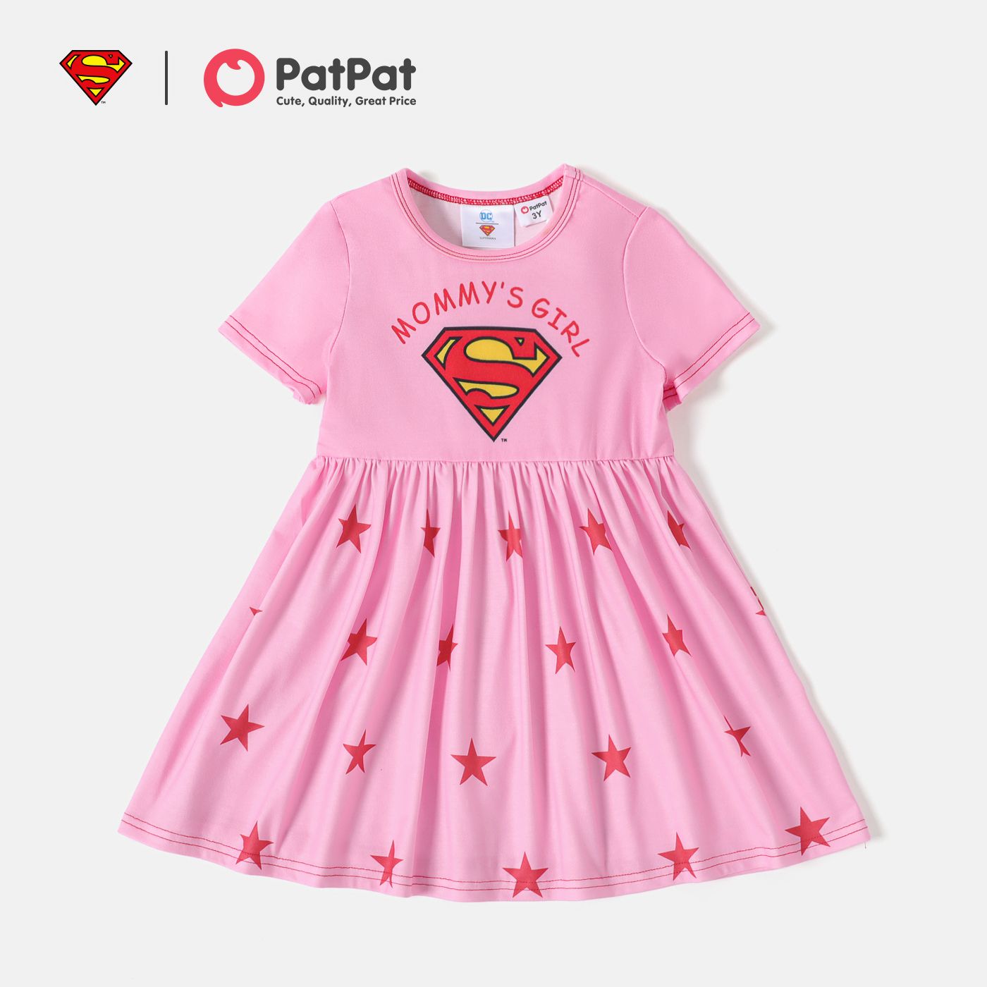 

Justice League Toddler Girl Letter Print Short-sleeve Dress