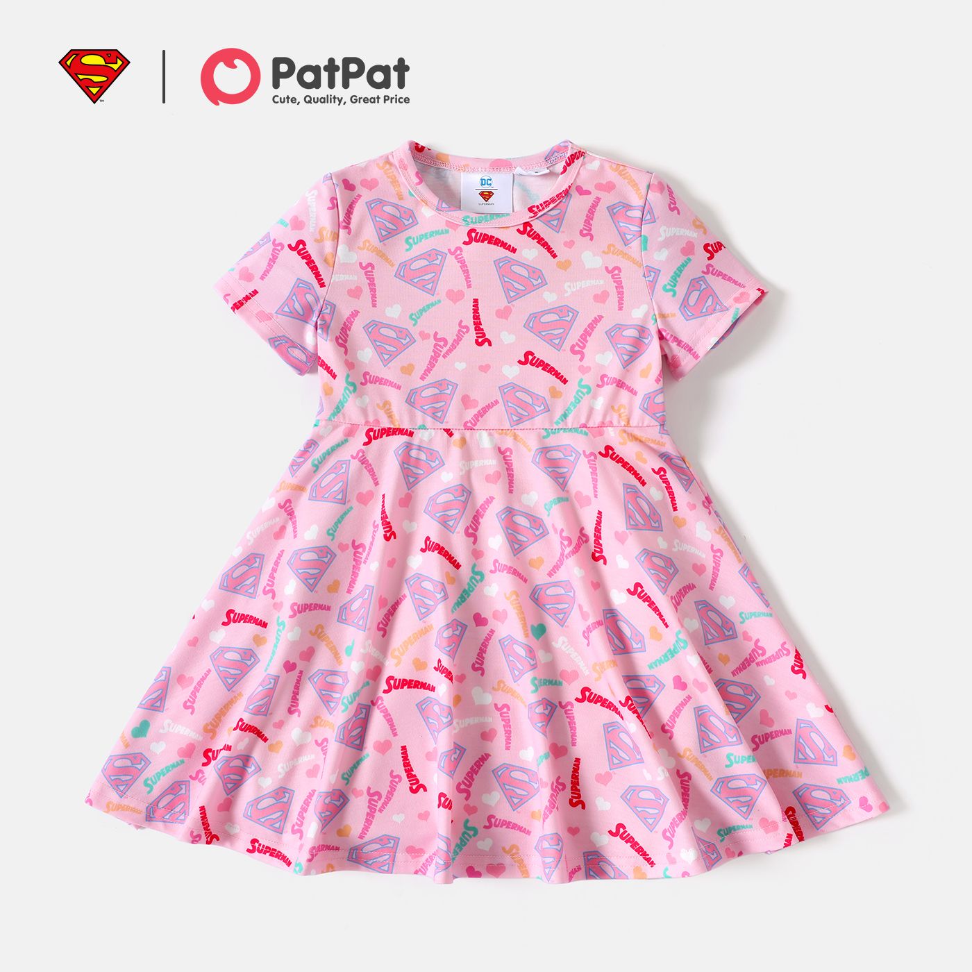 

Justice League Toddler Girl Allover Print Short-sleeve Dress